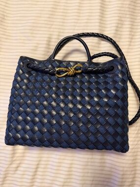 Authentic Rare Bottega Veneta Limited Denim Medium Andiamo Bag